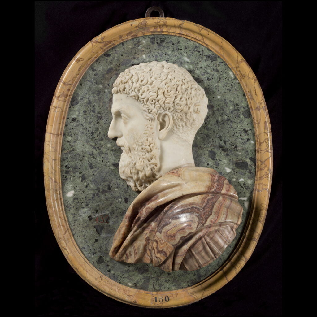 El emperador Lucio Vero Anonimo italiano Marmol africano marmol blanco jaspe verde y marmol giallo antico Siglo XVII